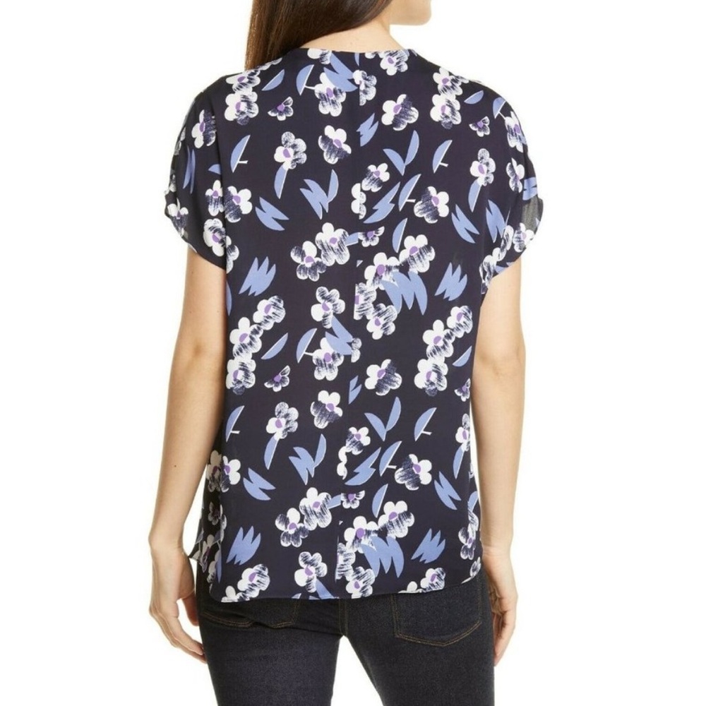 LEWIT Thali Navy Blue Floral Print Top NWT - Small - Picture 5 of 6